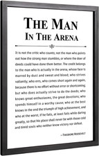 flangairy The Man In The Arena Wall Art Framed, 15.7×11.8 Inch Wooden Motiv picture