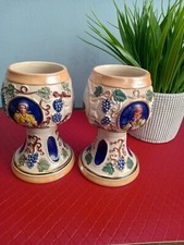 2 Vgt Gerz Berlin Germany Goblet Chalice Cup Hand Paint Beer Wine Oktoberfest picture