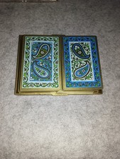 Vintage Stancraft Paisley Double Deck Playing Cards, With Glitter Case picture