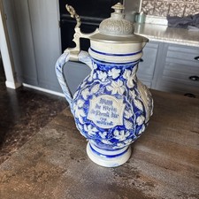 Reinhold Hanke Stein 2L 3L cobalt blue salt glaze Noah at Mt. Ararat catalog 257 picture