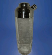 VTG Clear Cocktail Shaker Drink Mixer Bar Ware Retro Accessory MCM Large picture