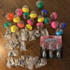 Homies Mixed Lot 26 Mini Figures + 20 Plastic Toy Capsule With Snap on Cap picture