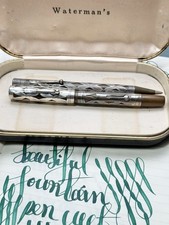 XF Waterman 454 14K Gold nib LONG TINED ULTRA SOFT Wet Noodle (video) picture