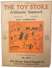 Vintage math facts work sheets -- Toy Store Themed -- 1925, Charming picture