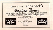 Come Visit Anita Beck's Reindeer House Minneapolis 1981 MN Ad TAK1-M25 picture