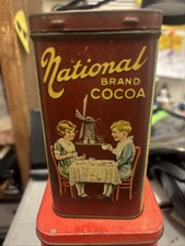 Vntg c1920's National brand Cocoa Tin, US Capital Bldg, Capital Dome Wash DC picture