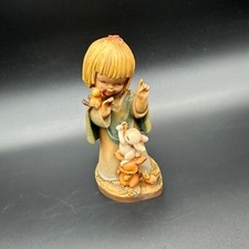 Vintage Anri Italy Carved Wood Figurine Talking To Animals Italian Fernandiz picture