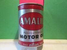 Vtg Amalie Pennsylvania Motor Oil 1 Quart ALUMINUM Metal Can Petrolia Pa NO TOP picture