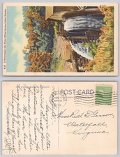 Vintage Postcard Woodstock VA Old Water-Wheel Waterfall Indian Summer 1939 picture