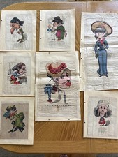 Collection Of Vinegar Valentines, Circa 1860-1900.  Lot Of 7. picture