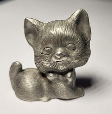 Pewter Animal Kitten With A Bow Tie Figurine picture