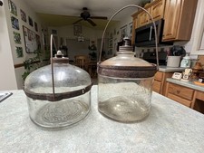 Antique Perfection Stove Co. Glass Fuel Fount Pair – 1917 & 1920 Patent Dates picture