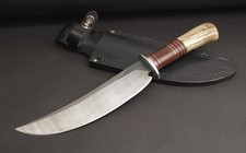 Nice John Greco Handmade Large Scagel Style Stag Trailing Point Hunting Knife picture