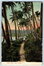 Philippines Island Postcard Coast Scene Near Manila c1910 Antique Posted picture