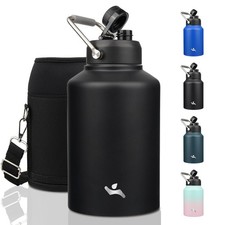 Konokyo 128 oz Insulated Stainless Steel Water Bottle Jug 128 Ounces, Black picture