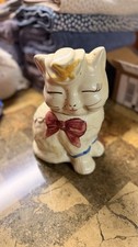 Shawnee Vintage Pottery Smiley Puss'n Boots Cat Cookie Jar picture