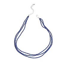 Jay King Sterling Silver Blue Lapis Bead 3-Strand Necklace 18