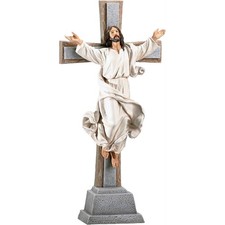 Roman Joseph's Studio Risen Christ Crucifix Figurine 15 Inch Multicolor picture