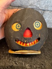 Antique German Halloween Ghoul Paper Mache Cardboard Jack-O- Lantern picture