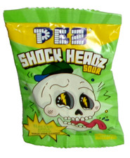 PEZ Shock Headz ~ELECTRIC GREEN APPLE ~  2026 ~ European Edition picture