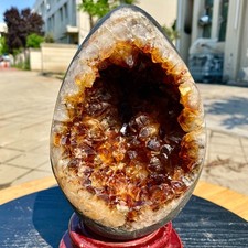 7.62LB Large Natural citrine geode cluster quartz crystal cathedrals specimen picture