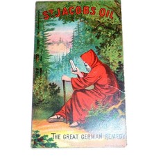 Antique St Jacobs Oil Trade Card The Great German Remedy Monk Red Robe Victorian picture