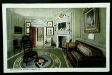 Vintage West Parlor Mount Vernon VA Lithograph Postcard 1915-1930 picture