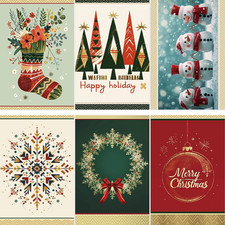 Elegant 24-Piece Christmas Card Set with Envelopes & Stickers, 6 Designs picture