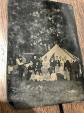 Two 1800s Tintype Photos including Outdoor Group Girls picture