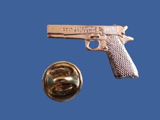 COLT 45 AUTOMATIC PISTOL HAT PIN LAPEL PIN GOLD IN COLOR picture