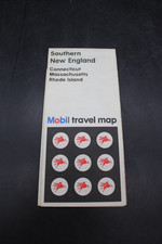 Vintage 1974 Mobil Travel Map Southern New England Massachusetts Connecticut RI picture