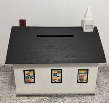 Handmade wooden church coin bank/donation box, 25