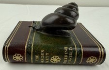Vintage Paperweight The Garden Party Catherine Mansfield w/ Bronze Snail On Top picture