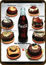 1971 COCA-COLA COKE & CHEESEBURGERS Vintage-Look DECORATIVE REPLICA METAL SIGN picture
