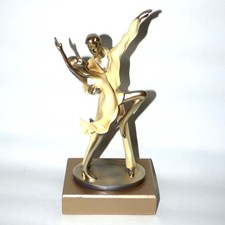 Vintage Mikay Art Deco Dancing Couple Statue resin 14