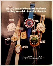 Vintage 1960s Caravelle Watches by Bulova Magazine Ad Ephemera Print picture