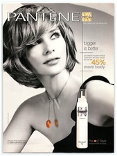 PRINT AD, 2004 Pantene Pro-V Gorgeous Sexy Model Bigger is Better Hair Mousse picture
