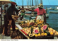 Postcard Vintage Harbourside Market Nassau Bahamas 1970s picture