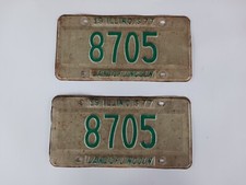 1977 Illinois Vehicle Auto License Plates Pair 8705 picture