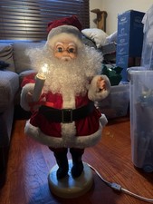 VTG Christmas Animated Santa Claus Motion Holding Candle 24” Rennoc picture