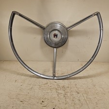 USED FORD FEG-3624-BW 1957 1958 FAIRLANE CHROME STEERING WHEEL HORN RING picture