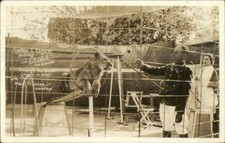 Circus Lion Leona & Trainer Captain Engarer Mme Frances Publ in Dayton OH RPPC picture