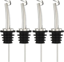 4 Pcs Oil Spout Liquor Bottle Pourer Spouts Stainless Steel Speed Pour Spouts Ol picture