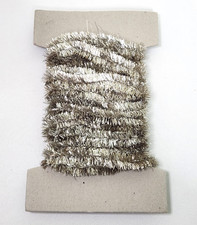 Vtg Silver Wired Tinsel Garland Thin .5