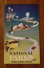 1953 AAA National Parks Travel Guide Vintage Road Trip Map Mid Century 72 Page picture