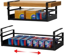 AmonHouseware 2Pack Expandable Under Shelf Storage Basket Large, Black picture