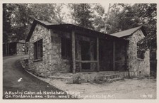 Rustic Stone Cabin Nantahala Village Fontana Lake Bryson City NC RPPC Postcard picture
