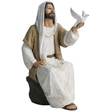 Elegant 7-Inch Resin Jesus Christ Statue with Dove for Faith-Inspired Spaces picture