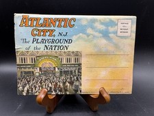 Vintage Atlantic City NJ Souvenir Postcard Folder Mailer Linen Era Steel Pier picture