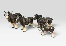 Set 4 Vintage Melba Ware made in England ceramic Clydesdale horse Figurines Fab picture